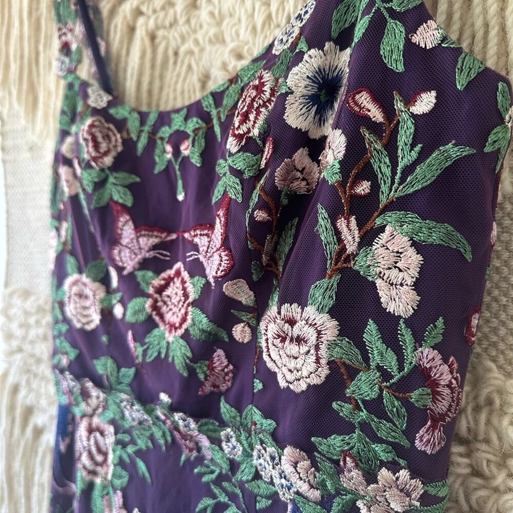 Marchesa Notte Embroidered Floral Gown - Picture 3 of 12